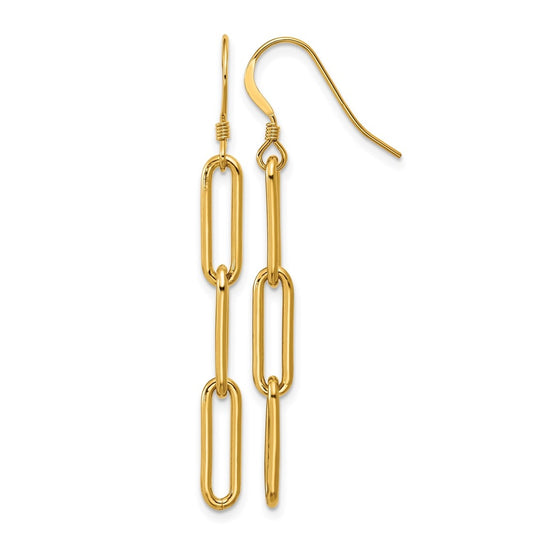 1/20 14K Gold Filled Paperclip Link Shepherd Hook Dangle Earrings