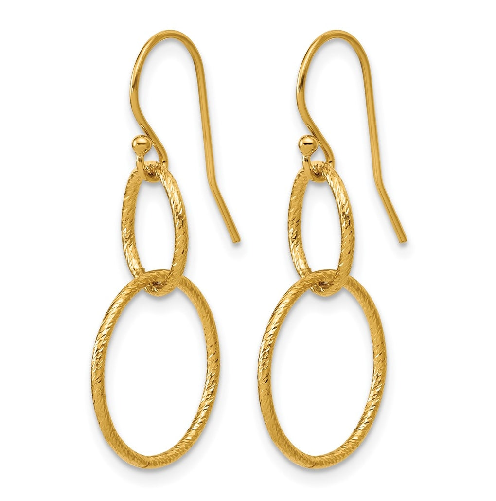 1/20 14K Gold Filled Sparkle Interlocking Circles Dangle Earrings