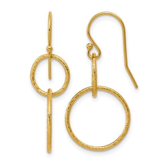 1/20 14K Gold Filled Sparkle Interlocking Circles Dangle Earrings