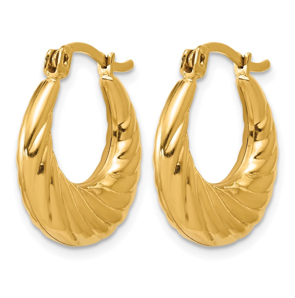 1/20 14K Gold Filled 17mm Puffed Twisted Hoop Earrings