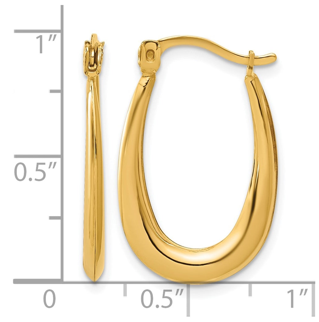 1/20 14K Gold Filled Oval Hoop Earrings
