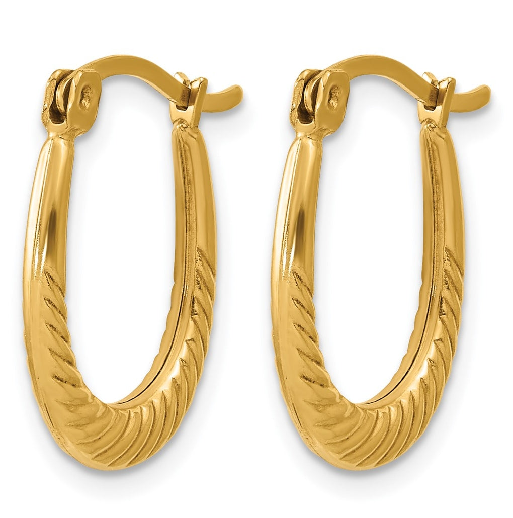 1/20 14K Gold Filled Twisted Oval Hoop Earrings