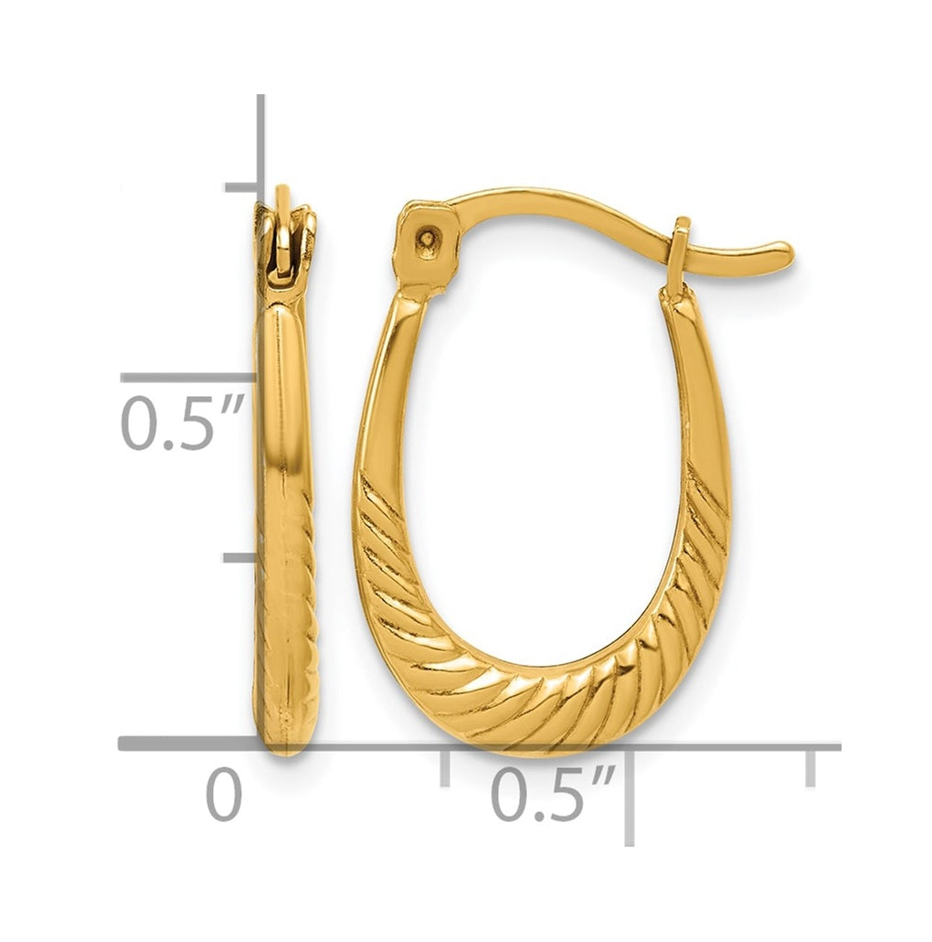 1/20 14K Gold Filled Twisted Oval Hoop Earrings