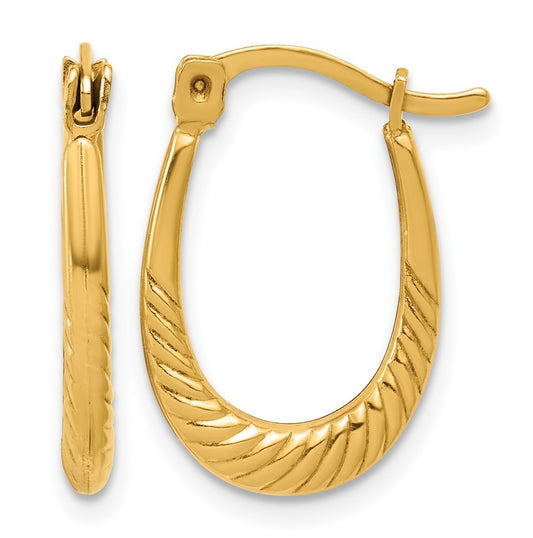 1/20 14K Gold Filled Twisted Oval Hoop Earrings