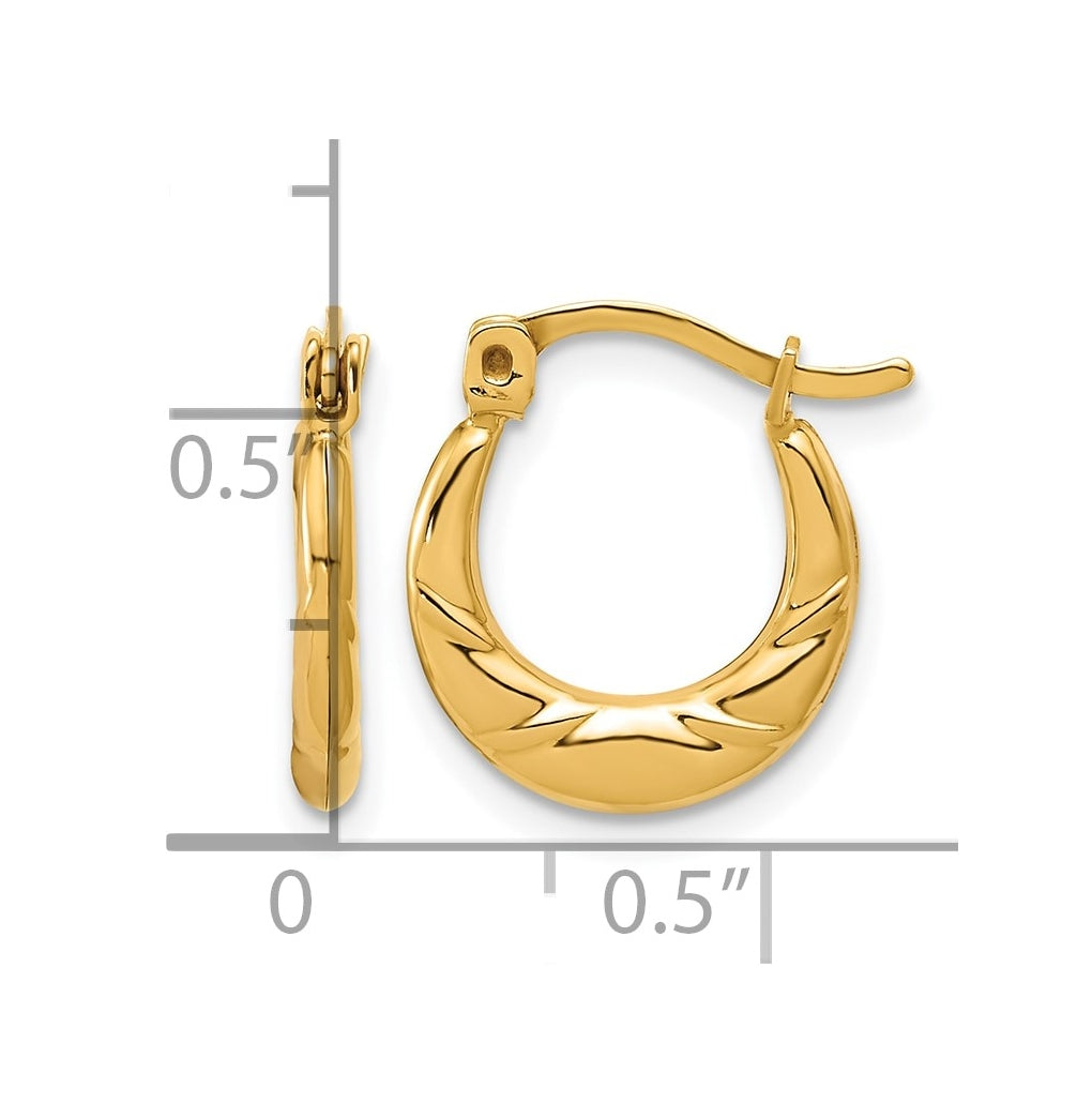 1/20 14K Gold Filled Graduated Scalloped Hoop Earrings