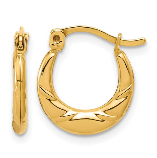 1/20 14K Gold Filled Graduated Scalloped Hoop Earrings
