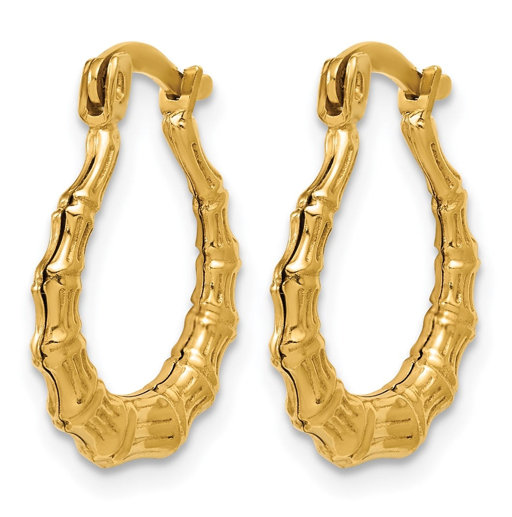 1/20 14K Gold Filled Bamboo Design Hoop Earrings