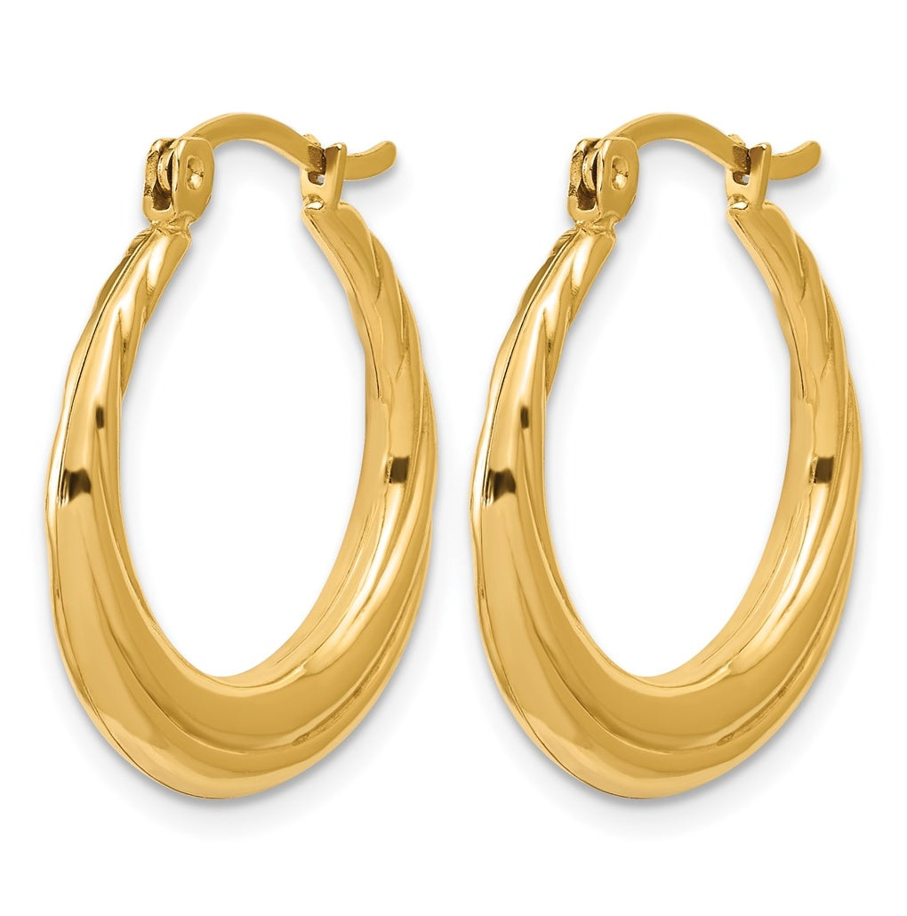 1/20 14K Gold Filled Twisted Graduated Hoop Earrings
