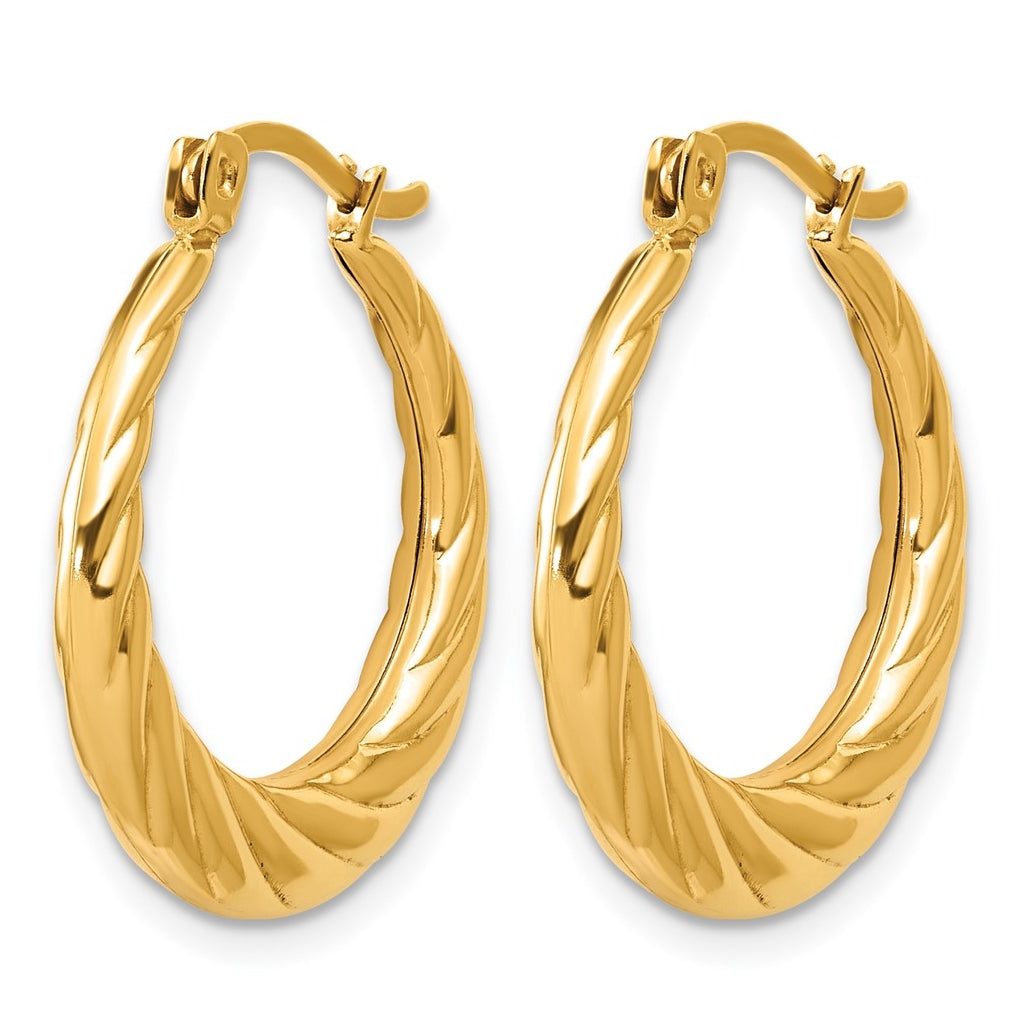 1/20 14K Gold Filled Twisted Graduated Hoop Earrings