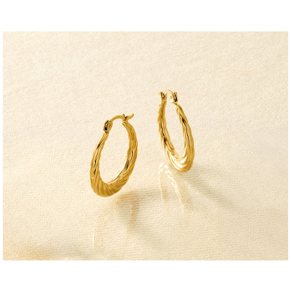 1/20 14K Gold Filled Twisted Graduated Hoop Earrings