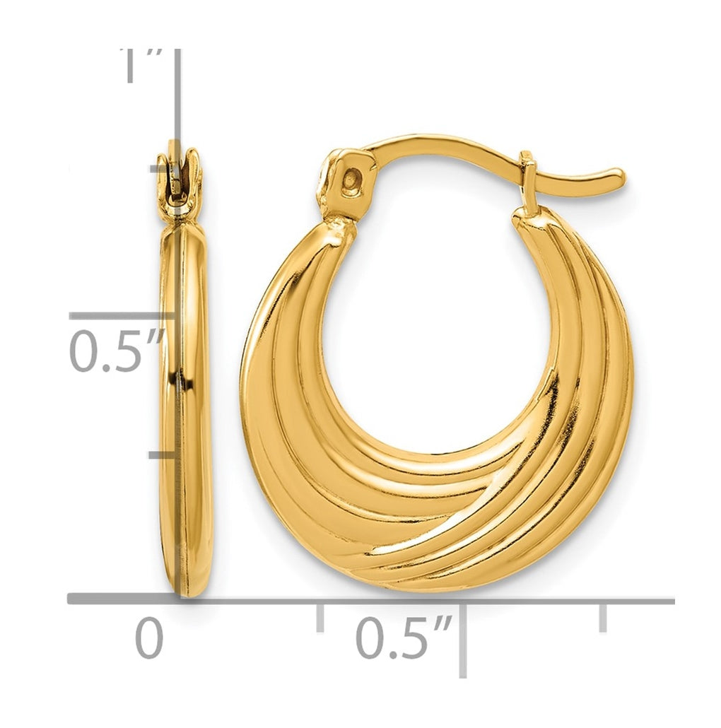 1/20 14K Gold Filled Twisted Graduated Hoop Earrings