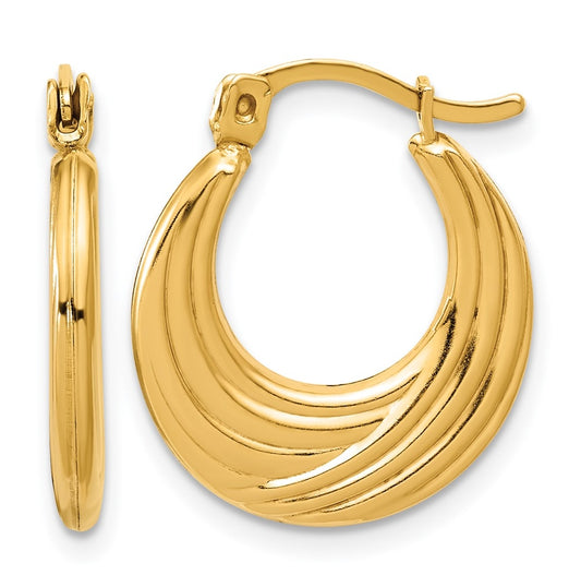 1/20 14K Gold Filled Twisted Graduated Hoop Earrings