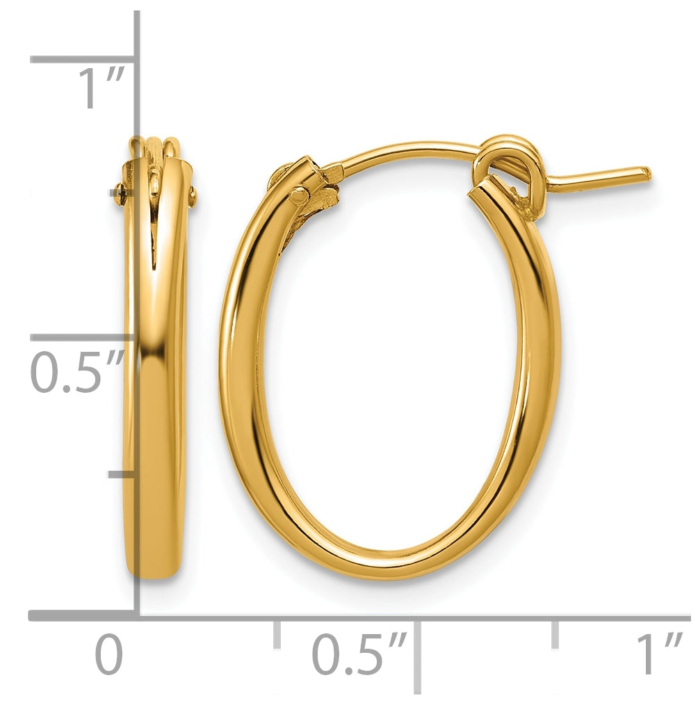 1/20 14K Gold Filled Oval Eurowire Hoop Earrings