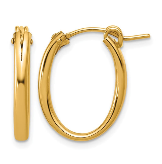 1/20 14K Gold Filled Oval Eurowire Hoop Earrings