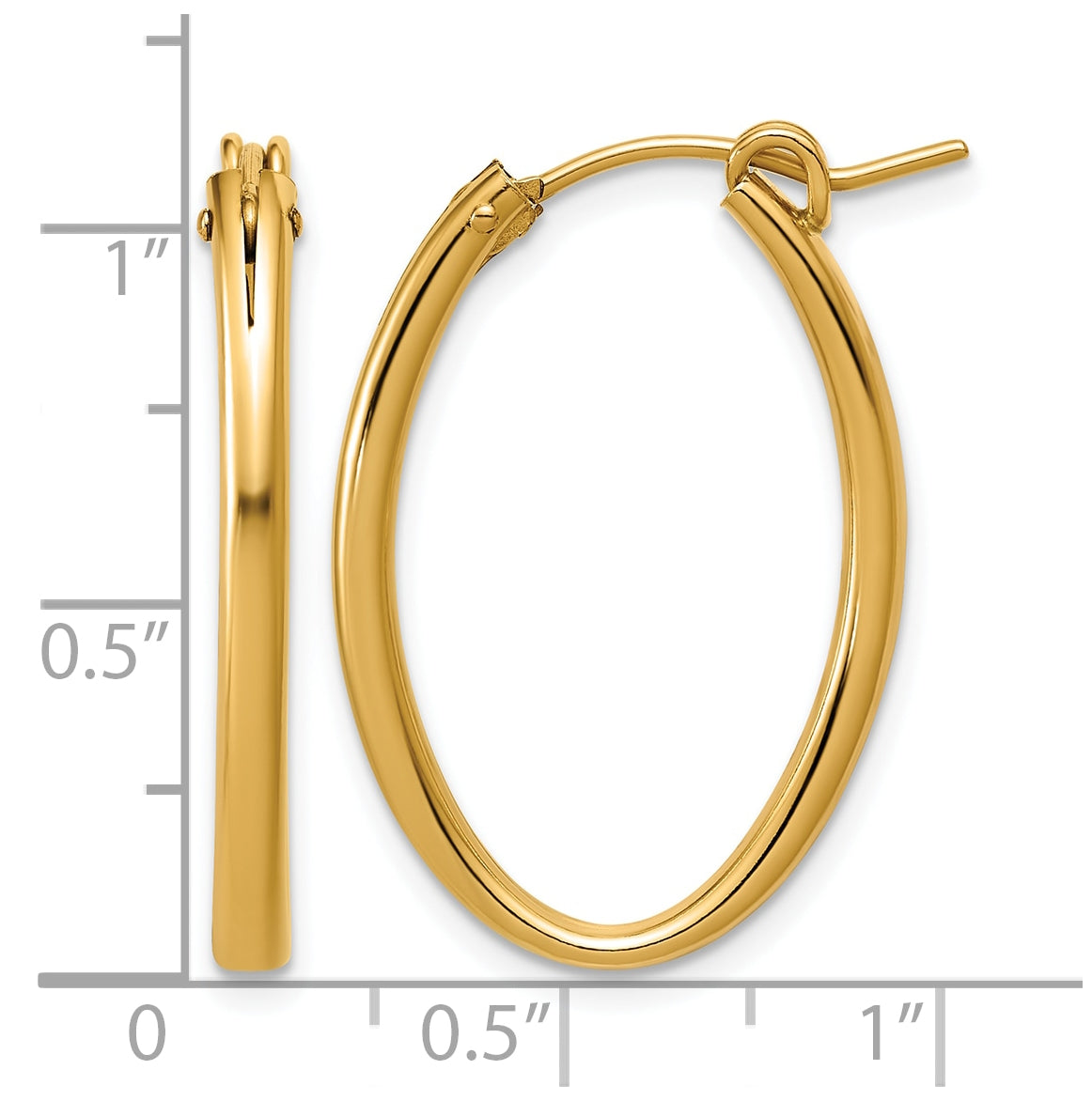 1/20 14K Gold Filled Oval Eurowire Hoop Earrings