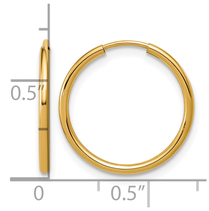 1/20 14K Gold Filled Endless Hoop Earrings