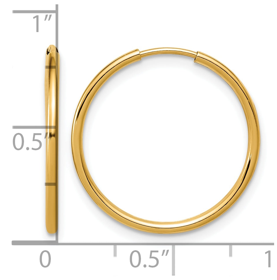 1/20 14K Gold Filled Endless Hoop Earrings