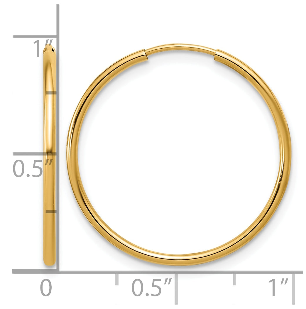 1/20 14K Gold Filled Endless Hoop Earrings