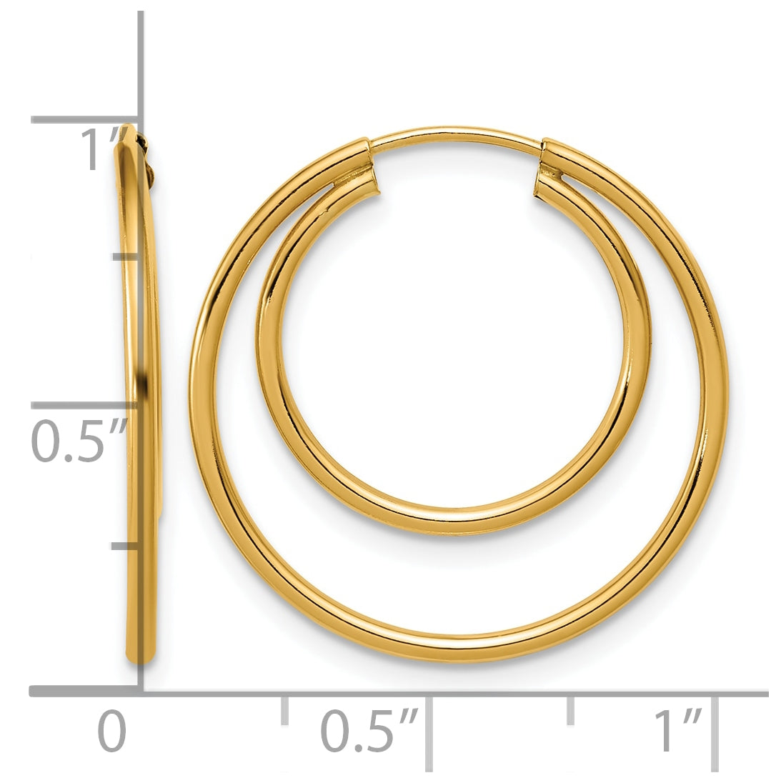 1/20 14K Gold Filled Double Endless Hoop Earrings