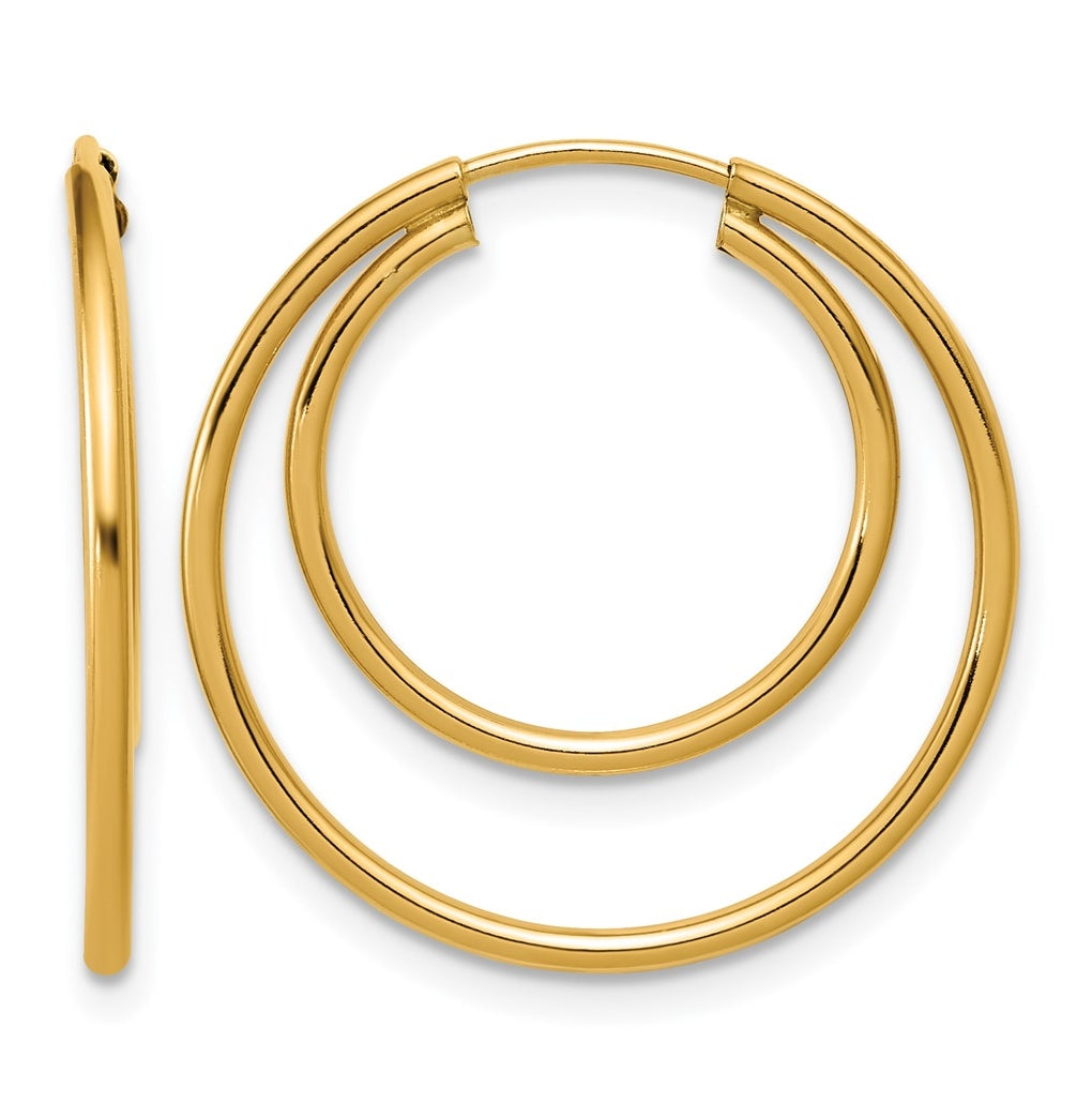 1/20 14K Gold Filled Double Endless Hoop Earrings