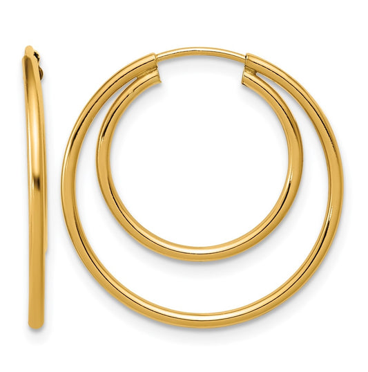 1/20 14K Gold Filled Double Endless Hoop Earrings