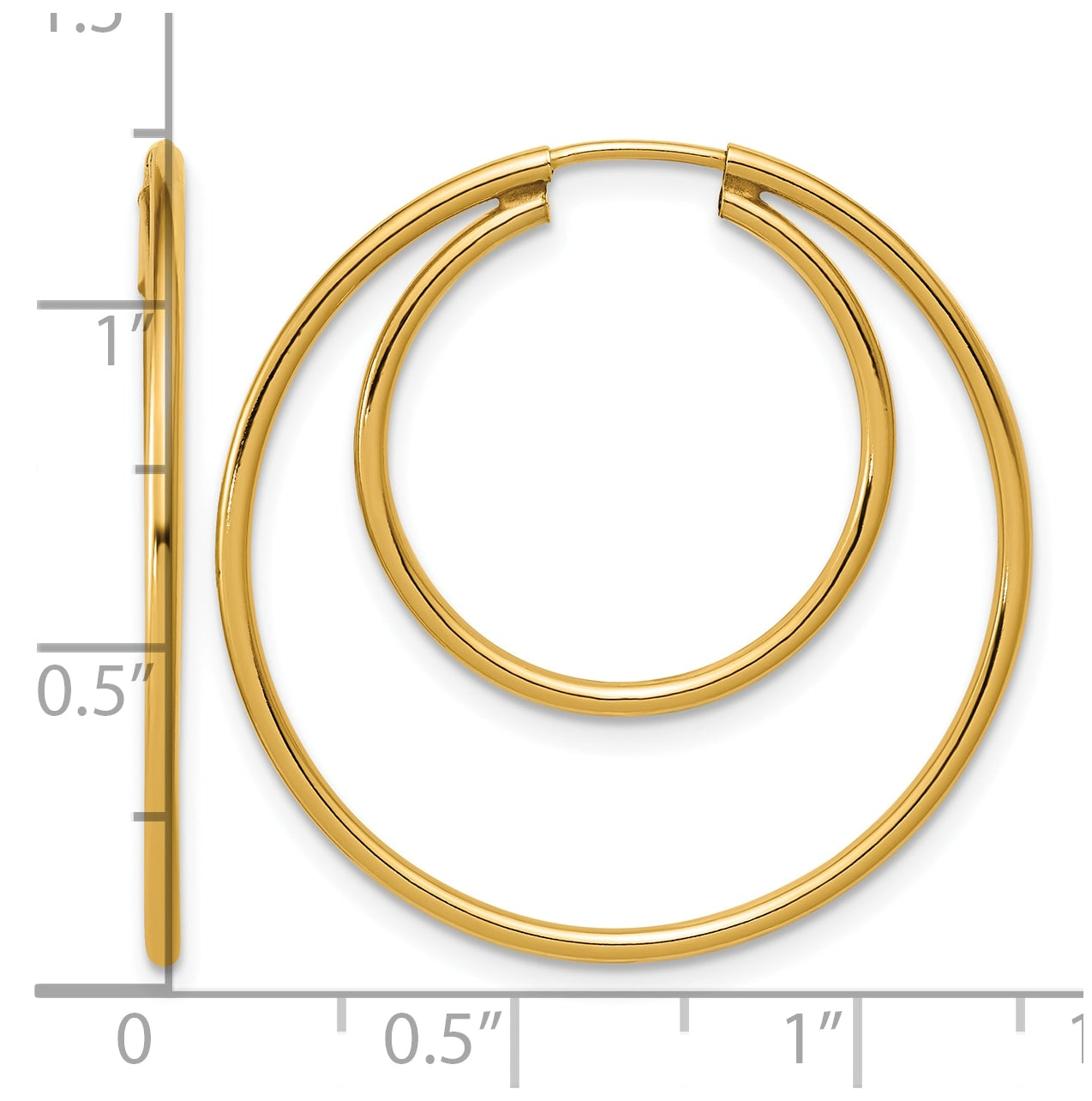 1/20 14K Gold Filled Double Endless Hoop Earrings