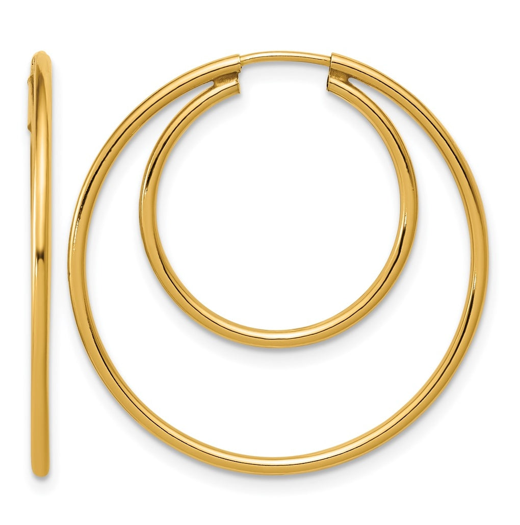 1/20 14K Gold Filled Double Endless Hoop Earrings