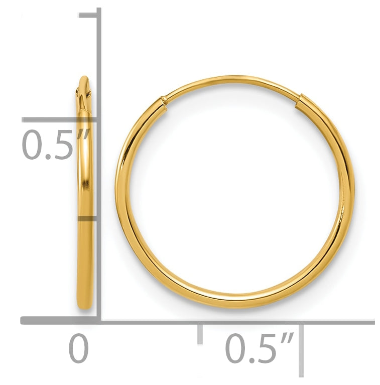 1/20 14K Gold Filled Endless Hoop Earrings