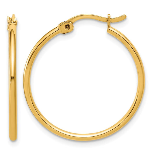 1/20 14K Gold Filled 1.5x25mm Round Tube Hoop Earrings