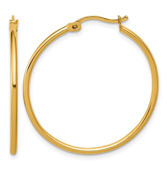 1/20 14K Gold Filled 1.5x30mm Round Tube Hoop Earrings