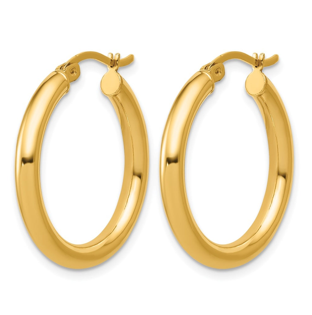 1/20 14K Gold Filled 3x25mm Round Tube Hoop Earrings