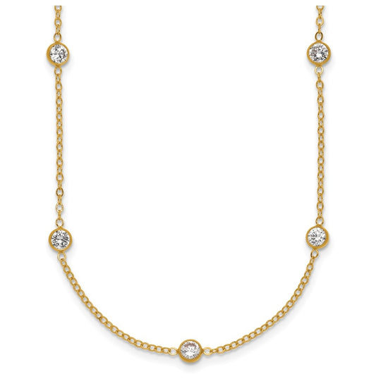 1/20 14K Gold Filled 9-Station Cubic Zirconia 16in with 2in ext. Necklace