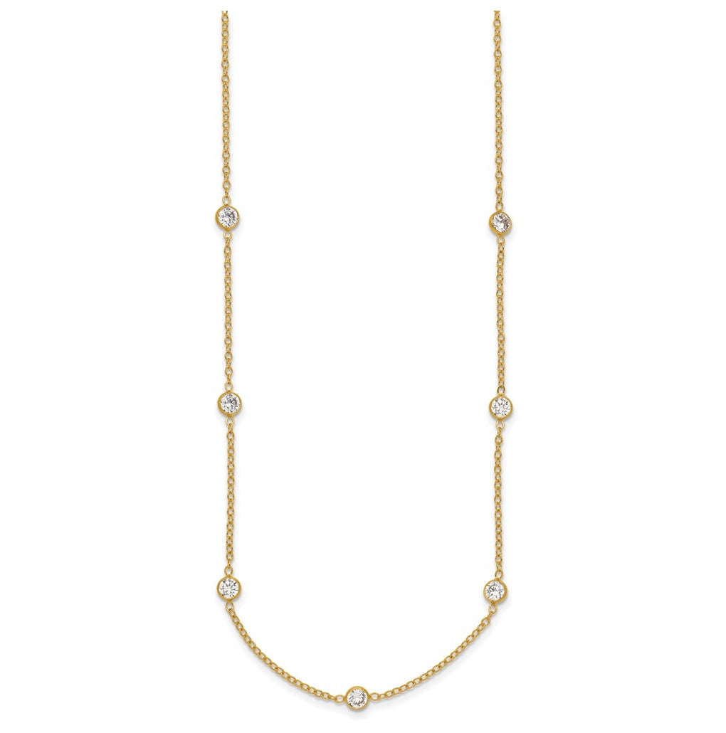 1/20 14K Gold Filled 9-Station Cubic Zirconia 18in with 2in ext. Necklace