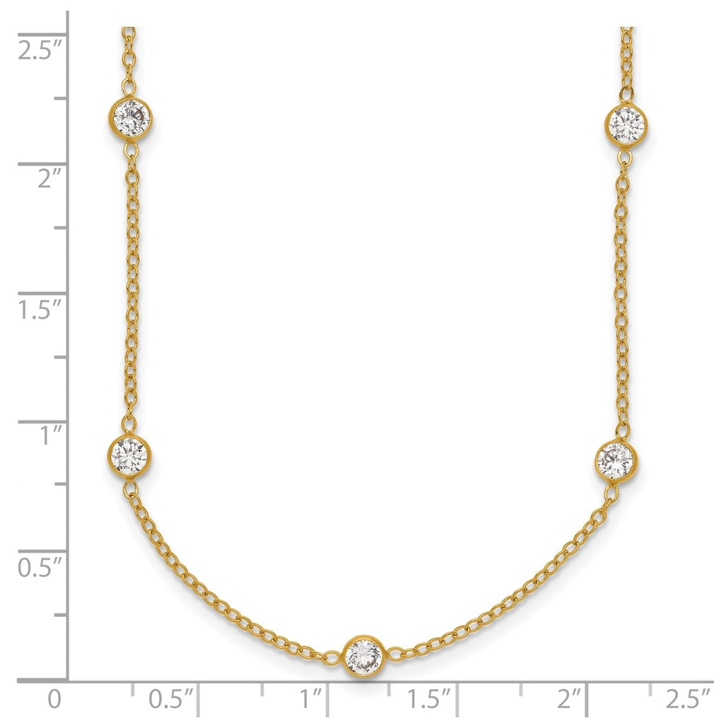 1/20 14K Gold Filled 9-Station Cubic Zirconia 18in with 2in ext. Necklace