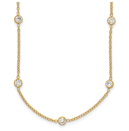 1/20 14K Gold Filled 9-Station Cubic Zirconia 18in with 2in ext. Necklace