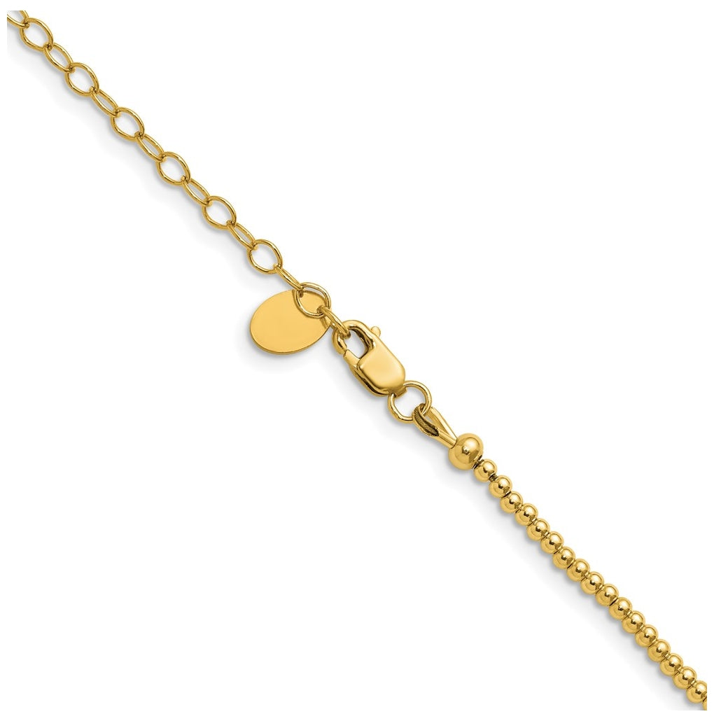 1/20 14K Gold Filled 2.0mm Beaded 16in with 2in ext. Necklace