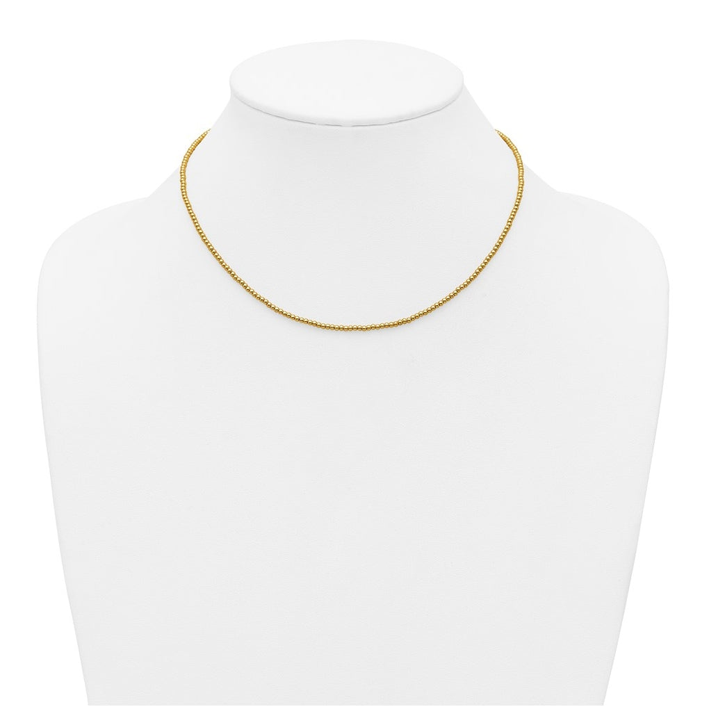 1/20 14K Gold Filled 2.0mm Beaded 16in with 2in ext. Necklace
