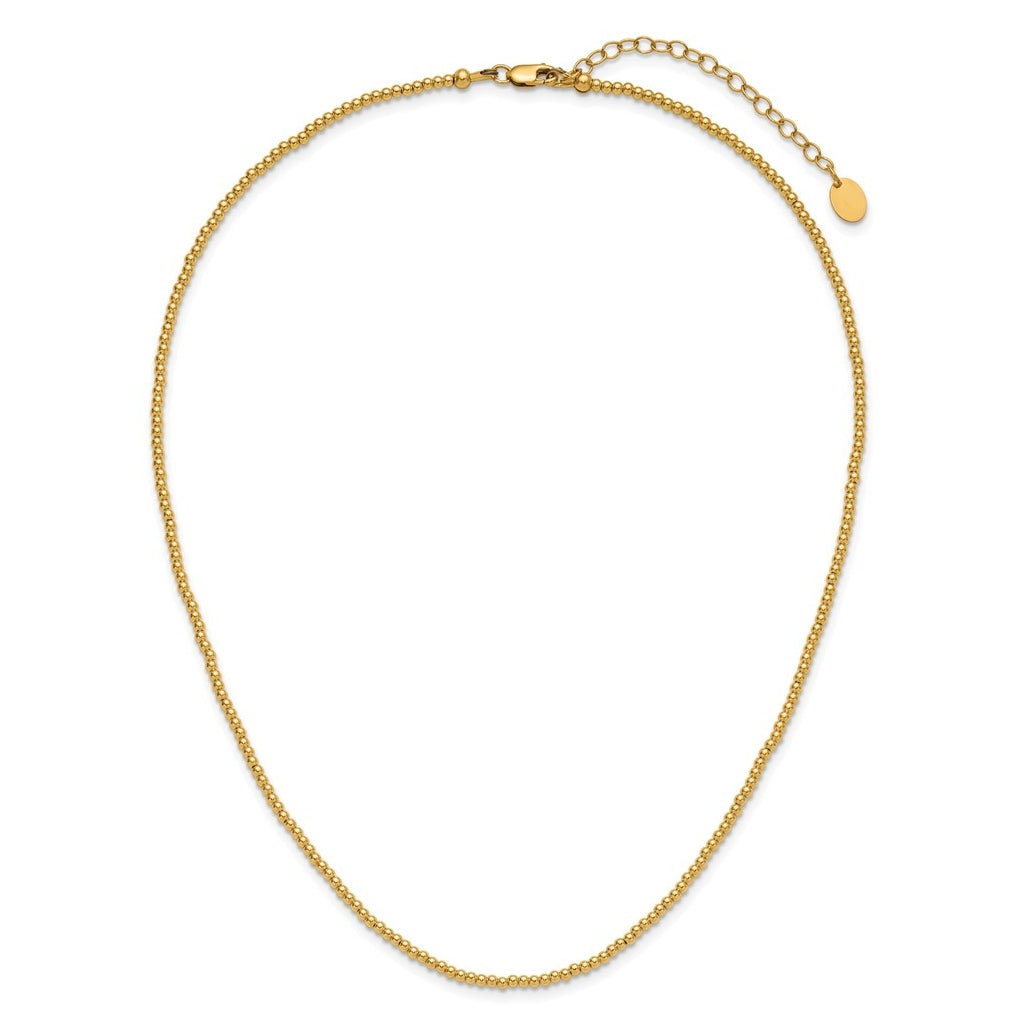 1/20 14K Gold Filled 2.0mm Beaded 16in with 2in ext. Necklace