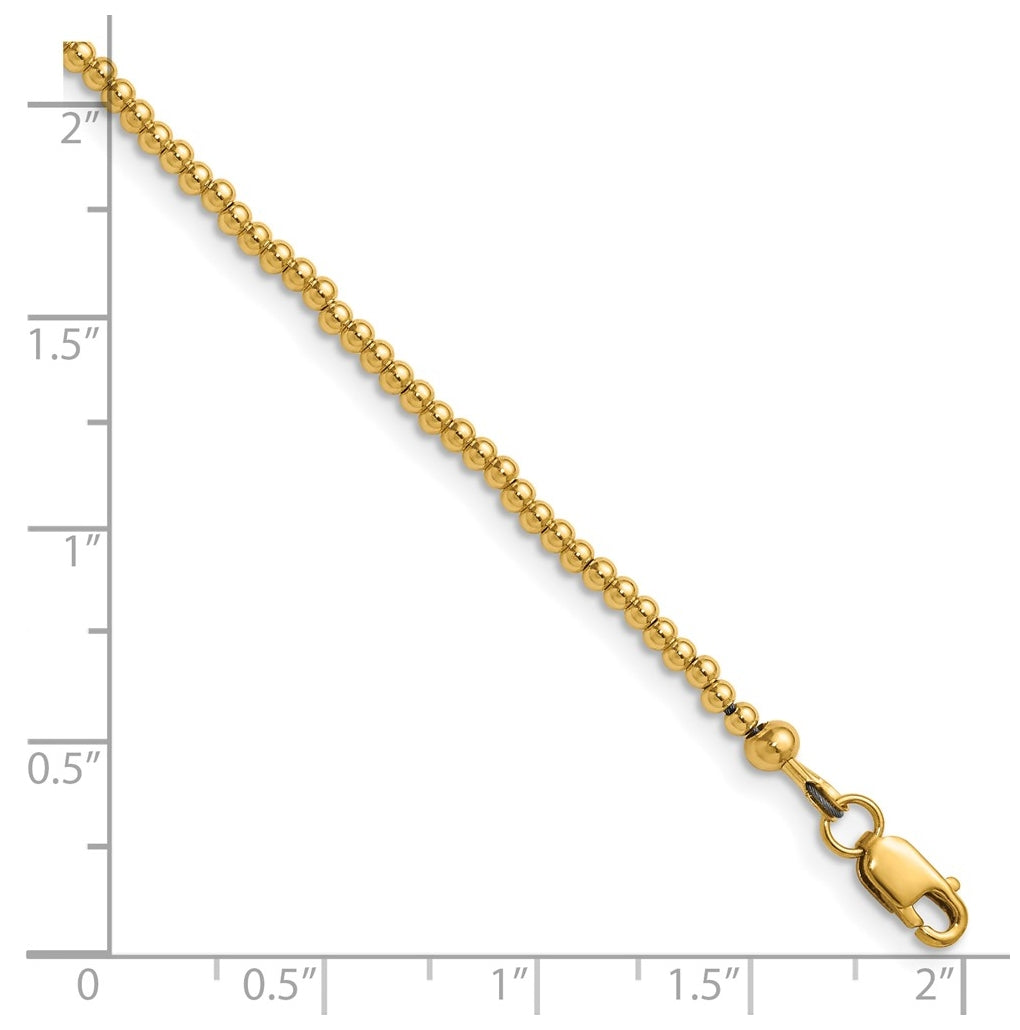 1/20 14K Gold Filled 2.0mm Beaded 16in with 2in ext. Necklace