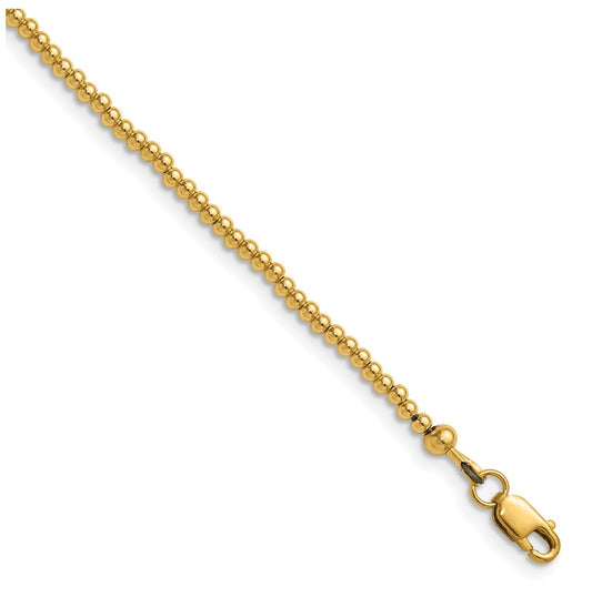 1/20 14K Gold Filled 2.0mm Beaded 16in with 2in ext. Necklace