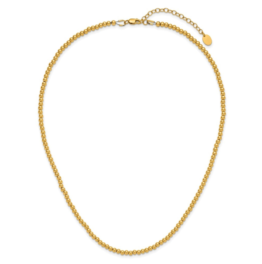 1/20 14K Gold Filled 3.0mm Beaded 16in with 2in ext. Necklace