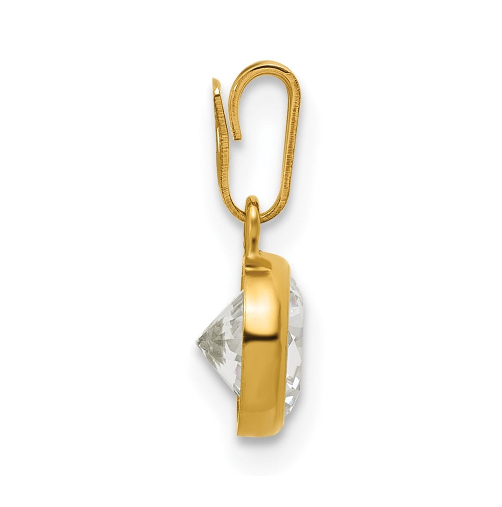 1/20 14K Gold Filled 6.75mm Cubic Zirconia Bezel Pendant