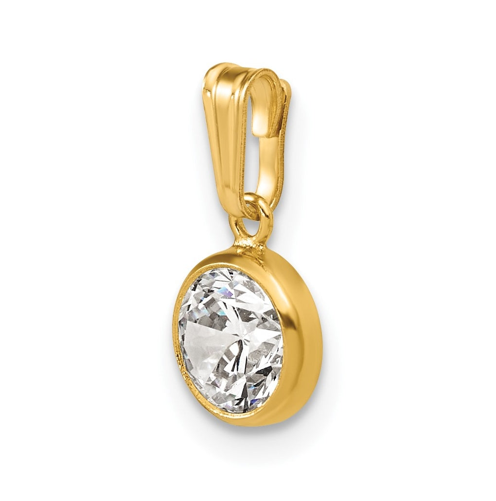 1/20 14K Gold Filled 6.75mm Cubic Zirconia Bezel Pendant