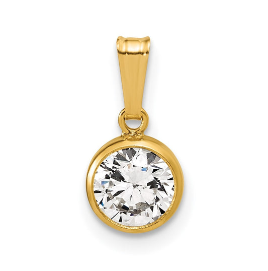 1/20 14K Gold Filled 6.75mm Cubic Zirconia Bezel Pendant