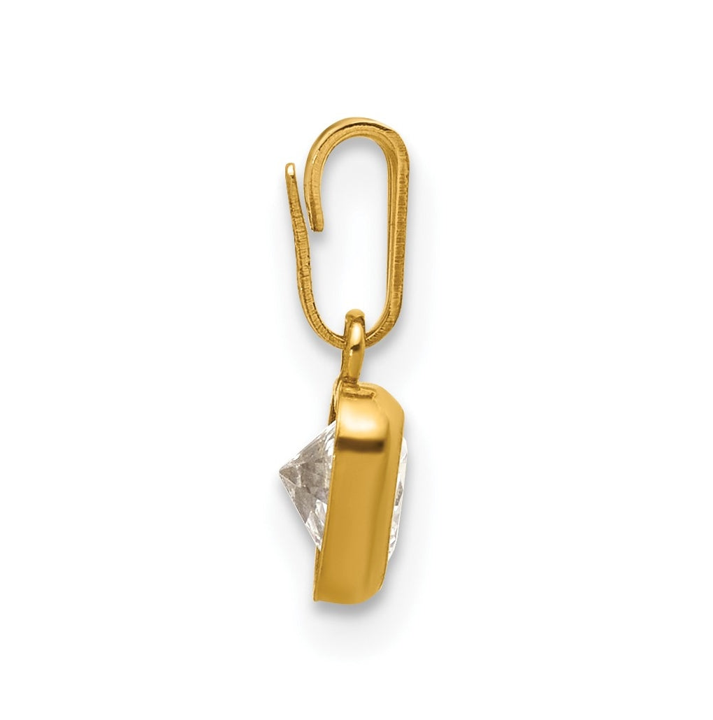 1/20 14K Gold Filled 5.50mm Heart Cubic Zirconia Bezel Pendant