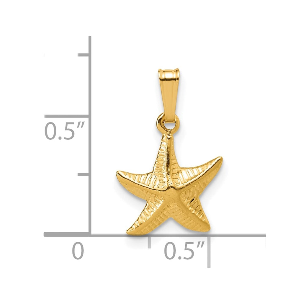1/20 14K Gold Filled Textured Starfish Pendant