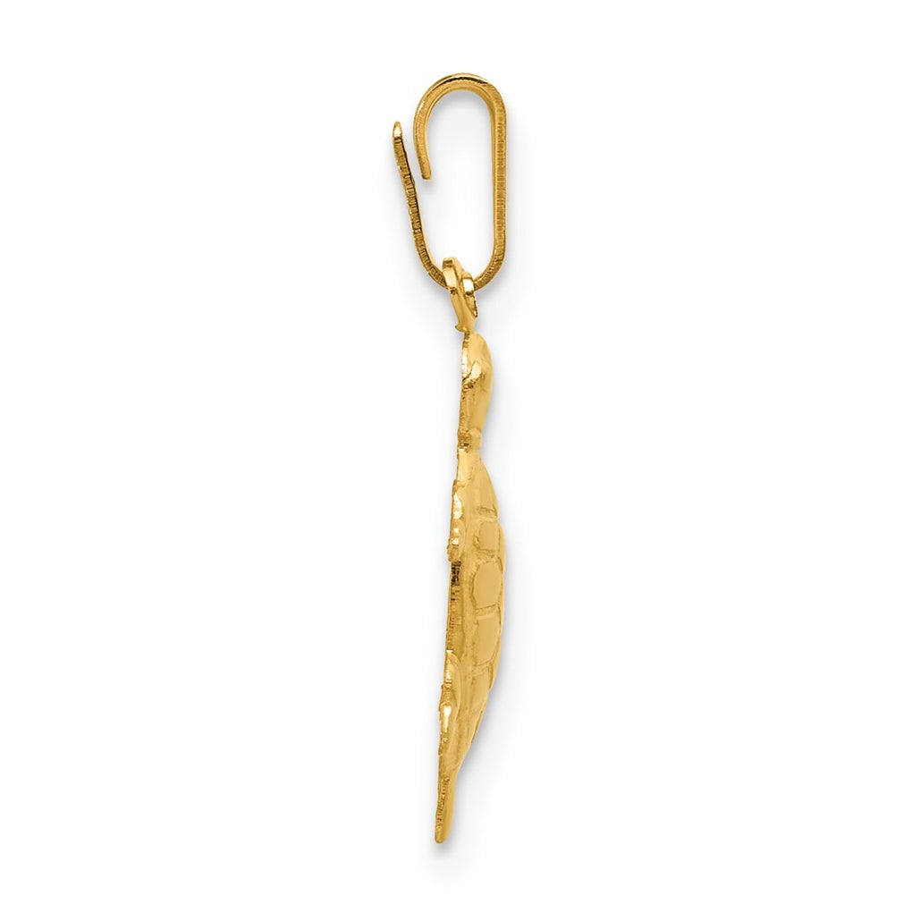 1/20 14K Gold Filled Textured Turtle Pendant
