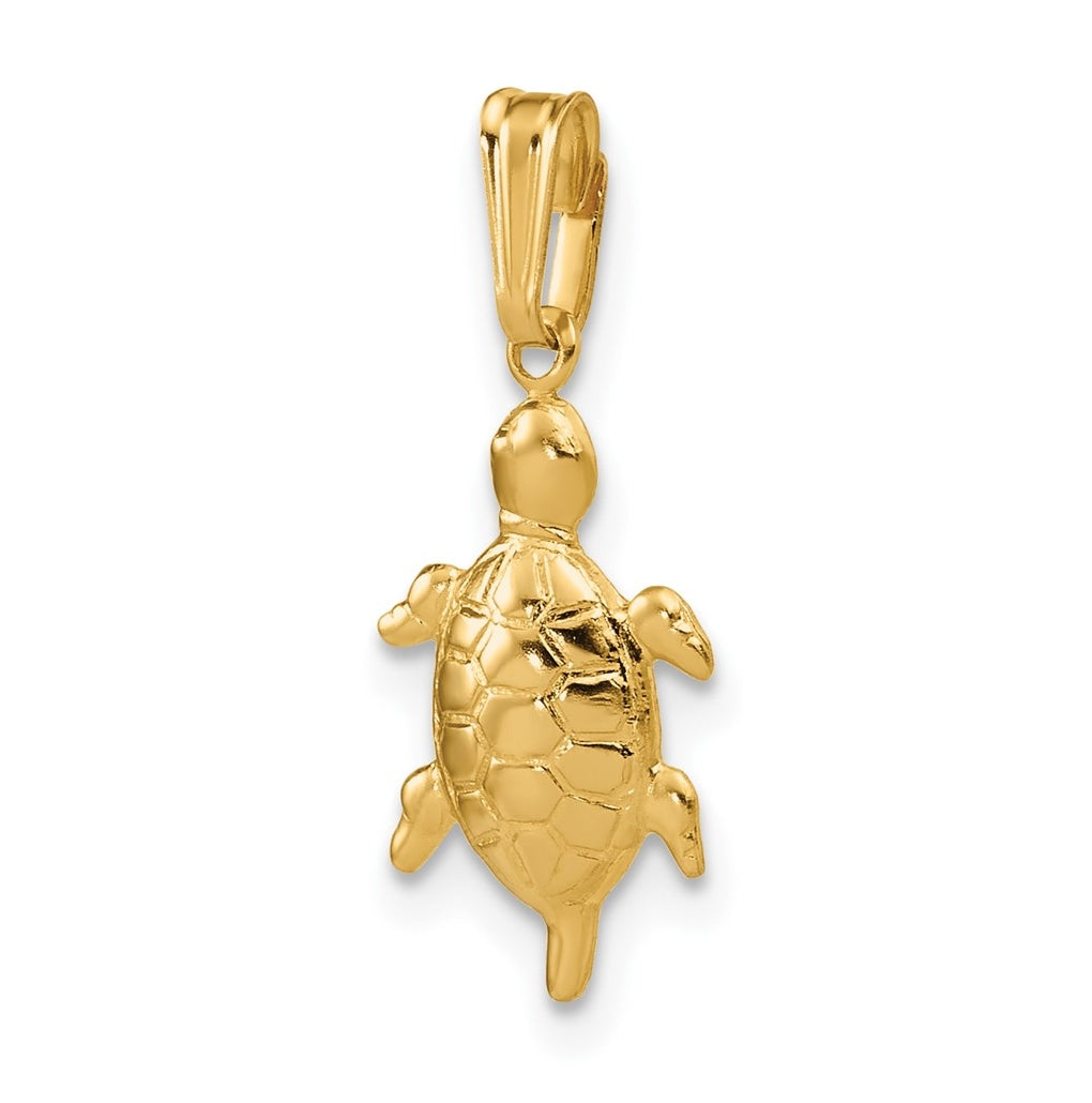 1/20 14K Gold Filled Textured Turtle Pendant