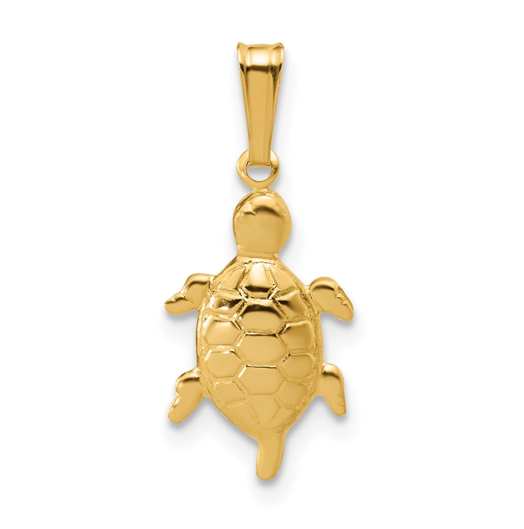 1/20 14K Gold Filled Textured Turtle Pendant