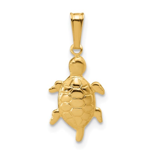 1/20 14K Gold Filled Textured Turtle Pendant